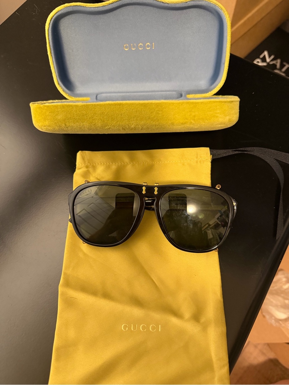 Gucci   rarely use  2 in 1 
mens acetate  aviator optical frame with sunglasses - Picture 2 of 7